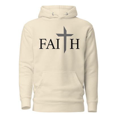 Christian Faith Cross Hoodie for men with cross graphic, front pouch pocket and 3-panel hood