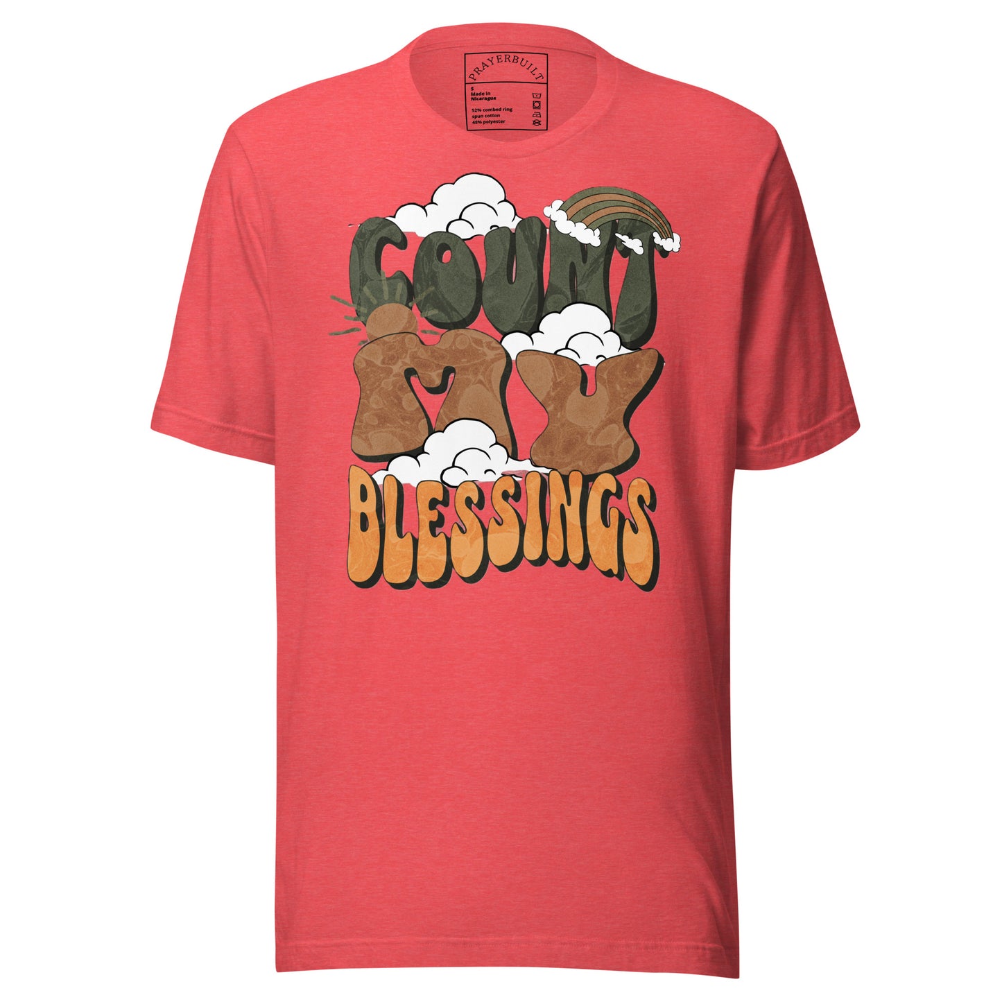 Count My Blessings men's Christian T-shirt with gratitude message and everyday fit