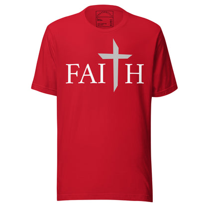 Men's Faith Christian T-shirt with minimalist text design and everyday casual fit by PRAYERBUILT