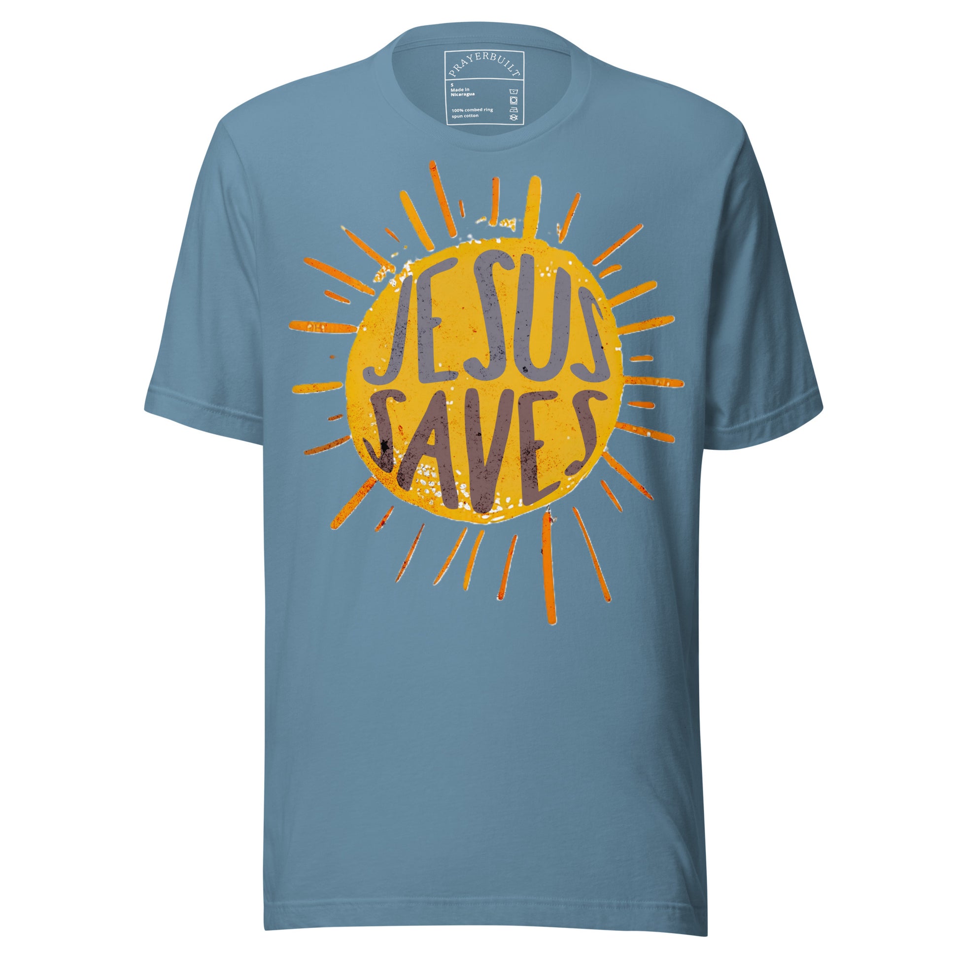 Jesus Saves men's Christian T-shirt with bold faith message and everyday fit