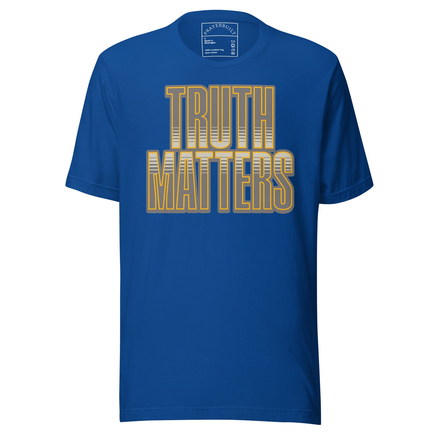 Truth Matters men's Christian T-shirt with faith-based graphic and soft everyday fit