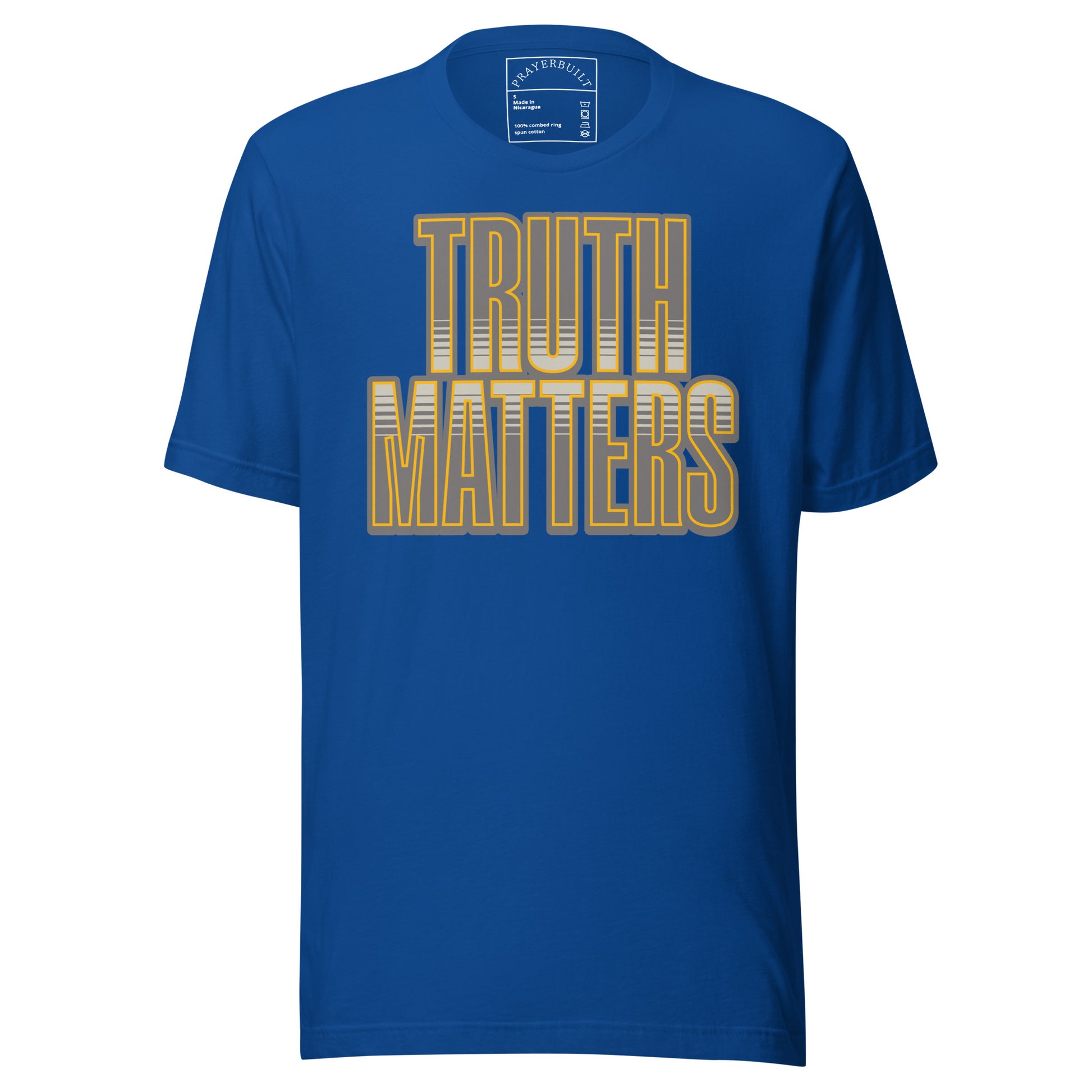 Truth Matters men's Christian T-shirt with faith-based graphic and soft everyday fit