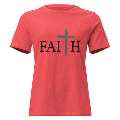 Women's Faith Christian T-Shirt with inspirational graphic, relaxed fit, crew neck, soft cotton fabric