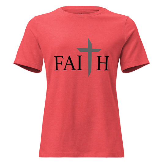 Women's Faith Christian T-Shirt with inspirational graphic, relaxed fit, crew neck, soft cotton fabric