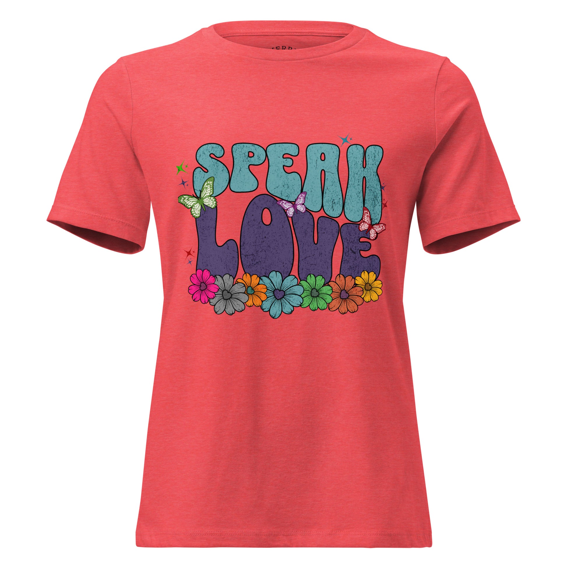 Speak Love Christian women's relaxed fit T-shirt with crew neck and faith message graphic