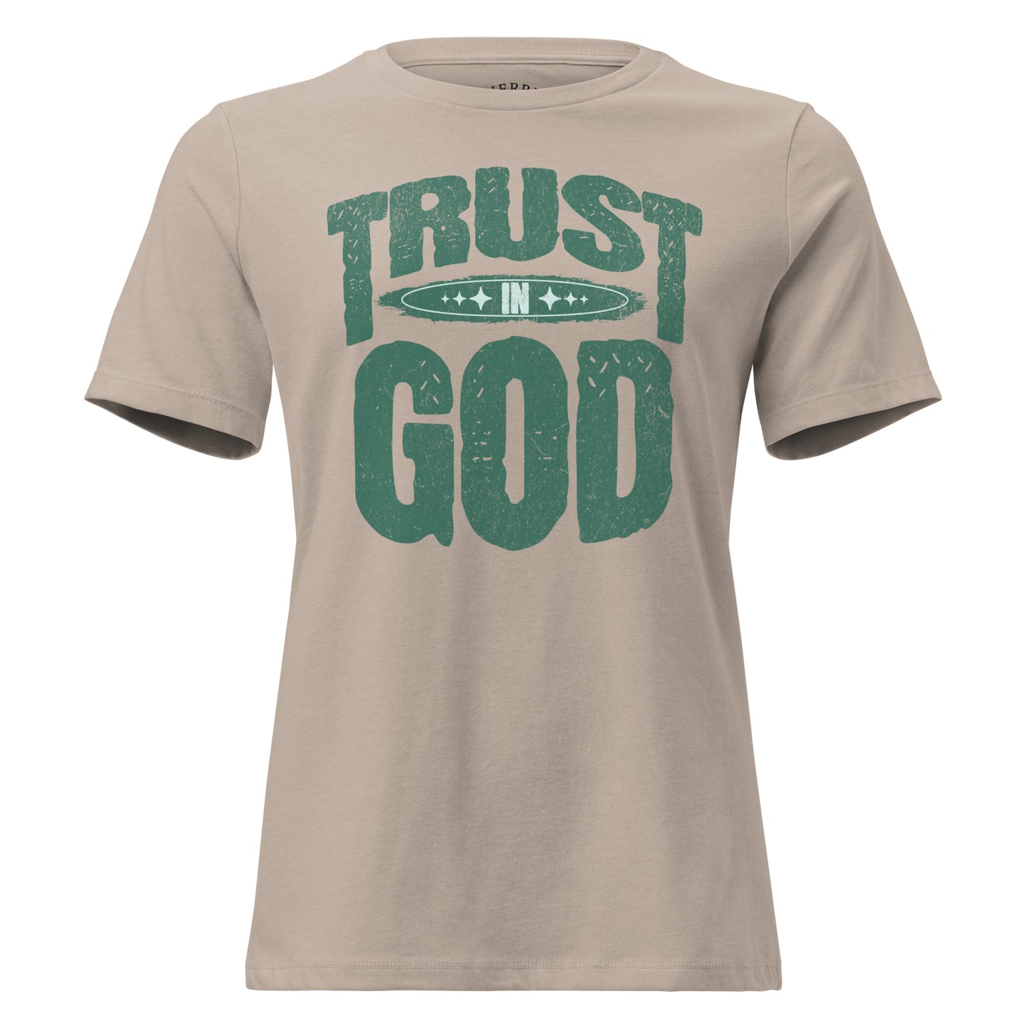 Trust in God women's relaxed Christian T-shirt with crew neck and soft cotton fabric