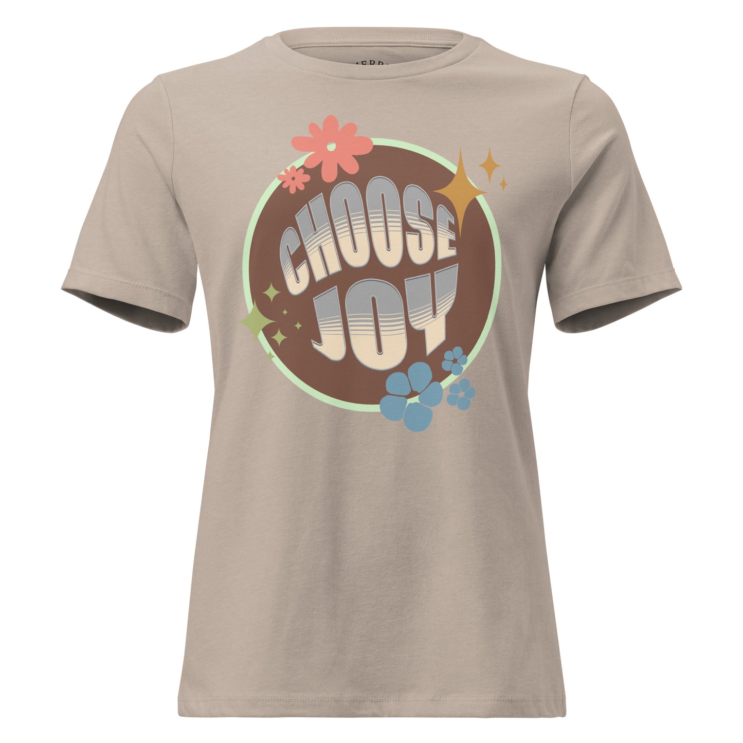 Choose Joy women's relaxed Christian T-shirt with faith message, crew neck, relaxed fit, soft cotton fabric
