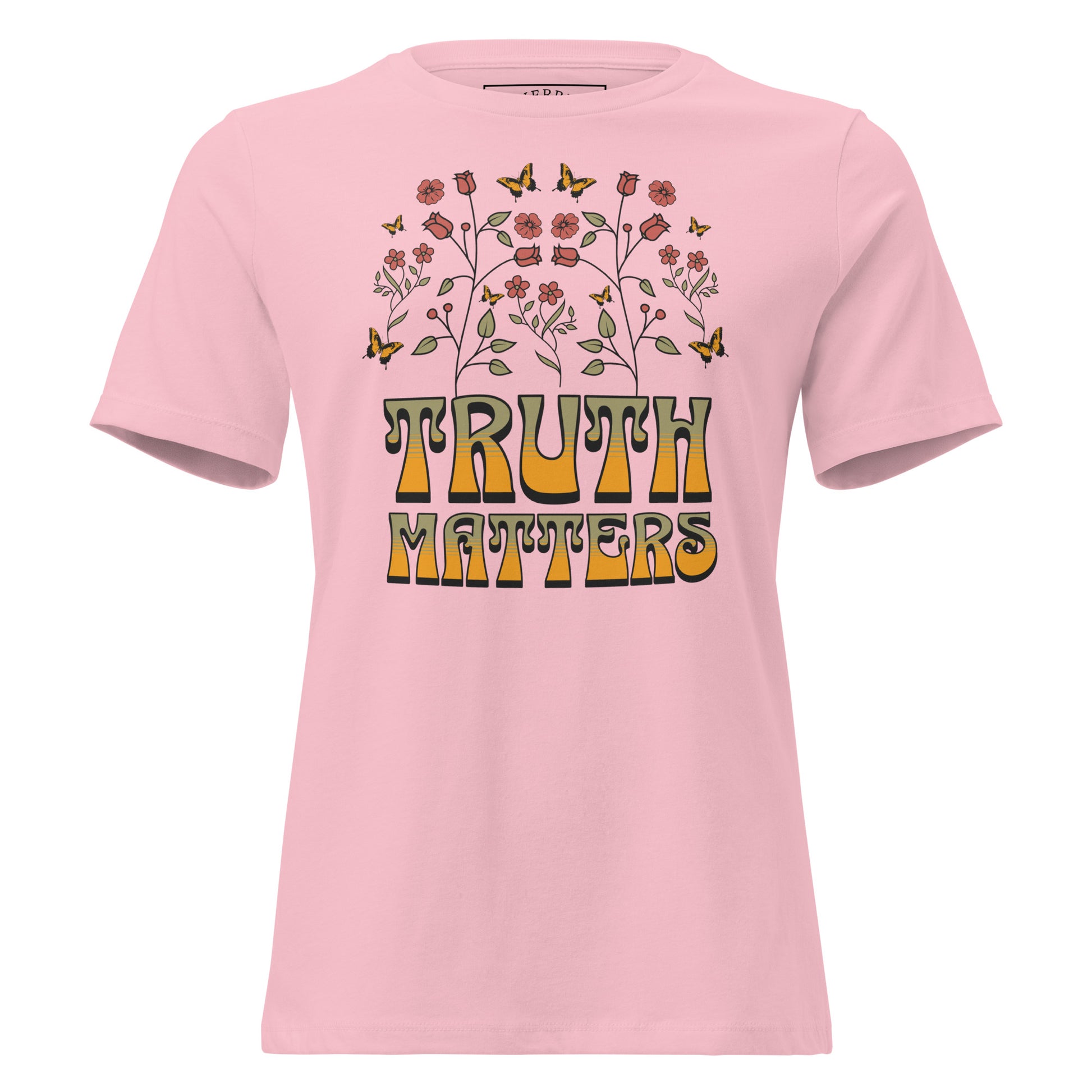 Truth Matters women's relaxed Christian T-shirt with crew neck and faith-based graphic tee styling